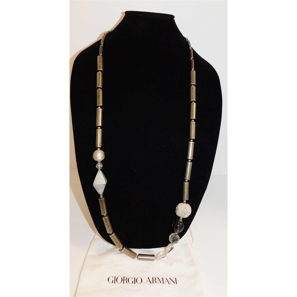 Giorgio Armani Long Beaded‎ Resin Necklace Stunning